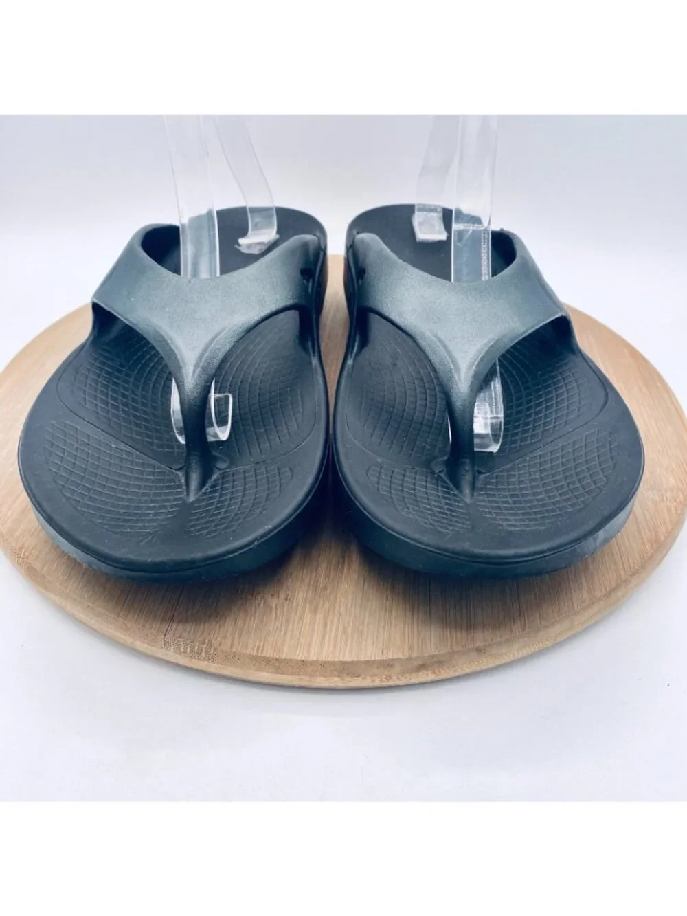 Oofos Shoes Mens 10 Gray Black Rubber OOriginal Comfort Recovery Slides